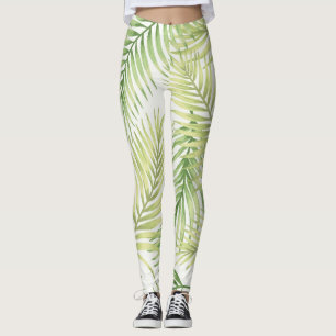 Leggings motif feuille