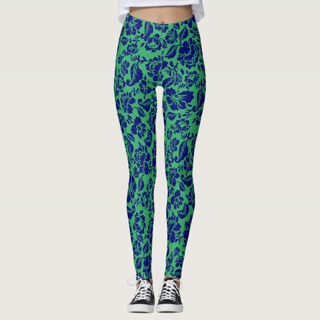 Leggings motif feuille.13.bw Green BG (Devant)