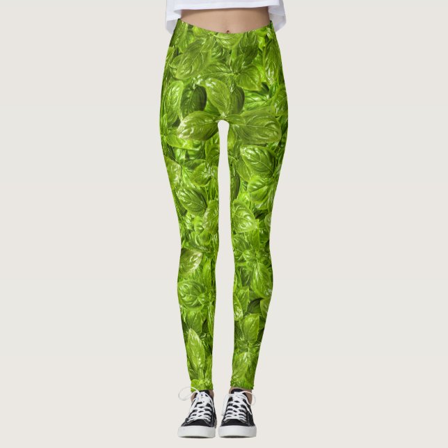 Leggings Motif Feuille Basil (Devant)