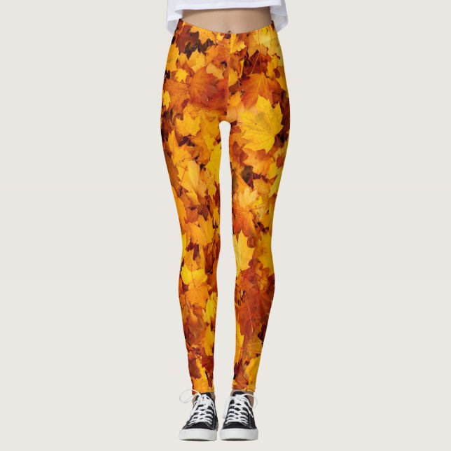 Leggings Motif Feuille d'Érable-25877 (Devant)