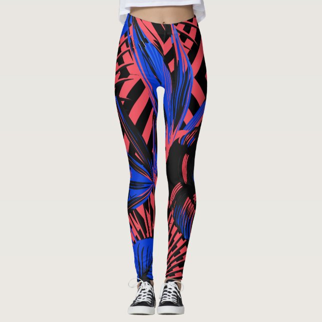 Leggings Motif feuille Tropical Vert clair (Devant)