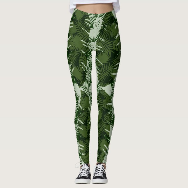 Leggings motif feuilles feuilles de bananier design (Devant)