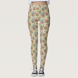 Leggings Motif Fleur