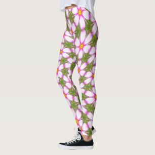 Leggings Motif Fleurs Cosmos