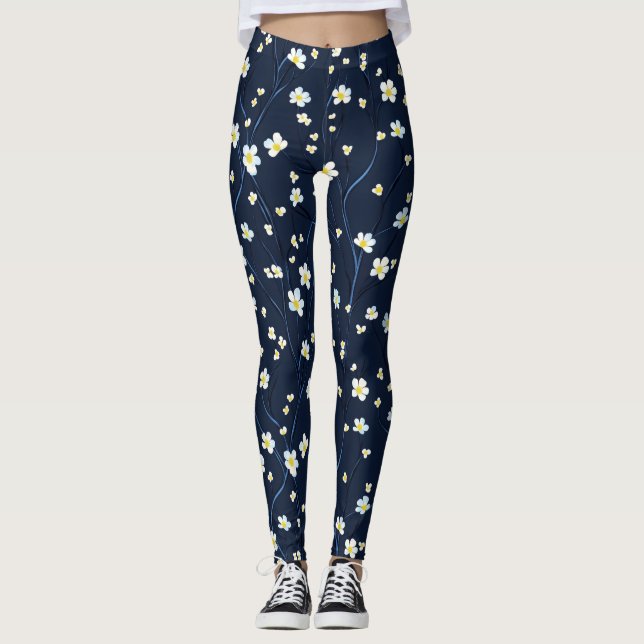 Leggings Motif Fleurs délicates (Devant)