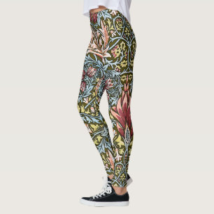 Leggings Motif floral à tête de serpent de William Morris