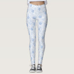 Leggings Motif Floral Blue Rose<br><div class="desc">Ces légendes florales présentent un motif de roses bleus avec une feuille damassée dans le arrière - plan. Conçu par un artiste mondialement connu ©Tim Coffey.</div>