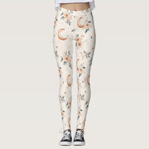 Leggings Motif floral céleste (1)