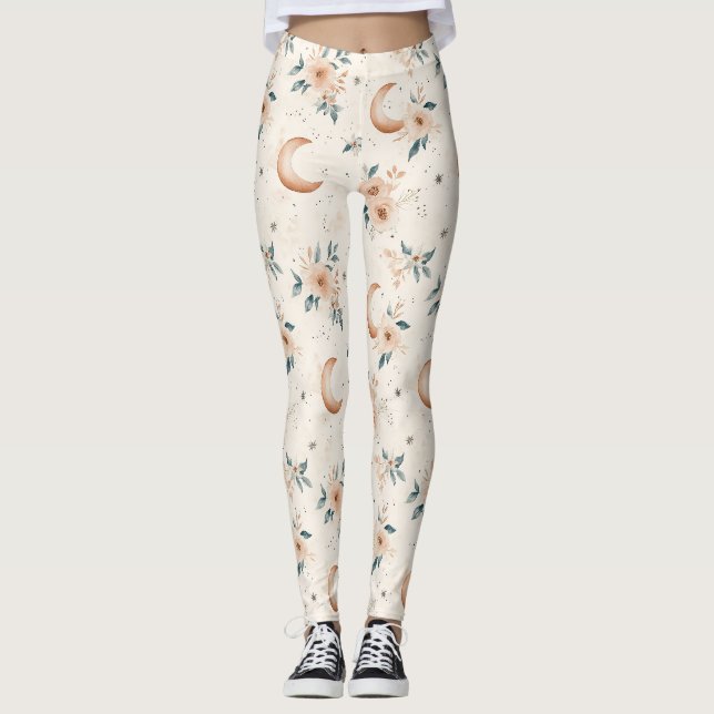 Leggings Motif floral céleste (1) (Devant)