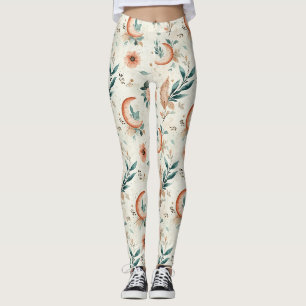 Leggings Motif floral céleste (2)