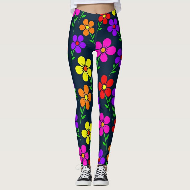 Leggings Motif floral coloré (Devant)