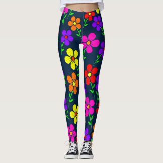 Leggings Motif floral de fleurs colorées