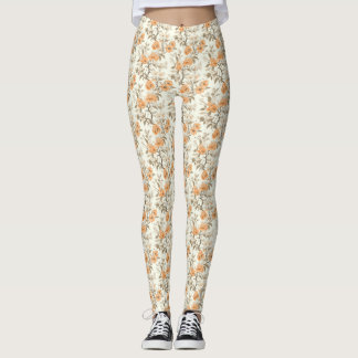 Leggings Motif floral de fleurs de bracelet de style vintag