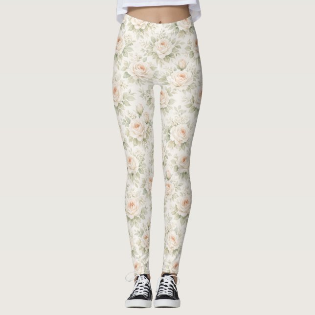 Leggings Motif floral de mariage (Devant)