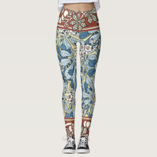 Leggings Motif floral de marronnier Art nouveau vintage