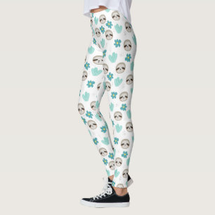 Leggings Motif floral de paresse douce