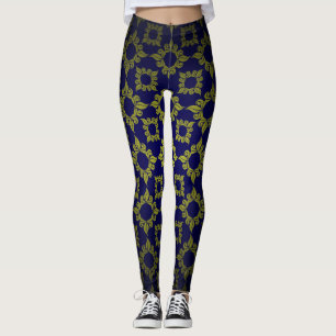 Leggings Motif floral de style baroque de la cour européenn