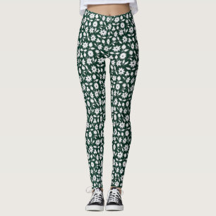 Leggings Motif floral dense décoratif vintage