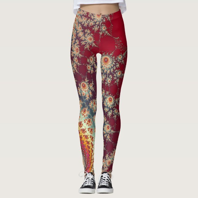 Leggings Motif floral en spirale (Devant)