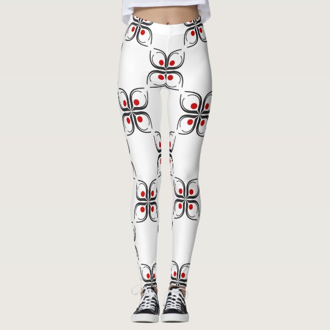 Leggings Motif floral géométrique (Devant)