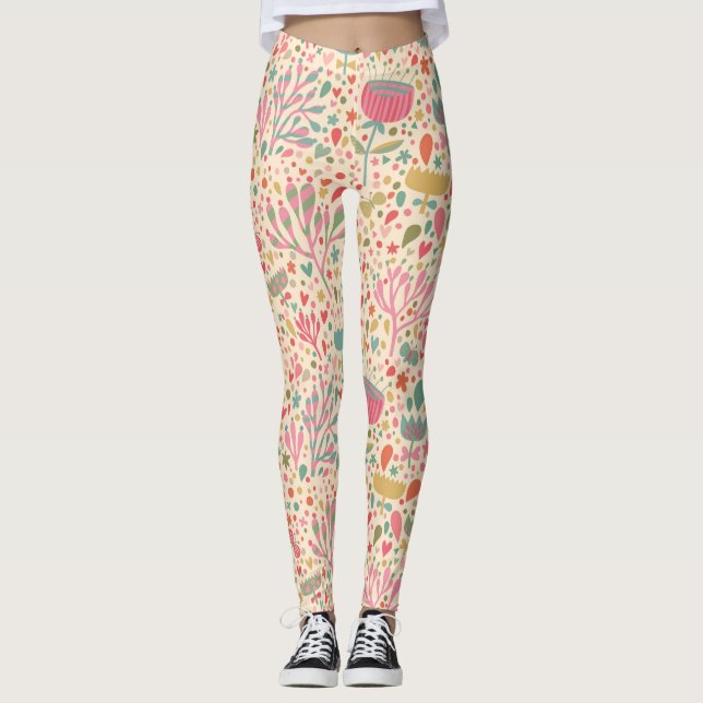 Leggings Motif floral lumineux (Devant)