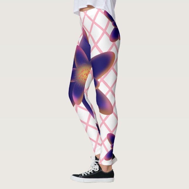 Leggings Motif floral Midnight Bloom | Bleu Violet  (Gauche)