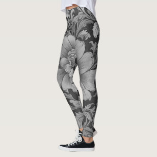 Leggings Motif floral monochrome vintage