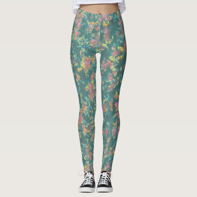 Leggings Motif Floral multicolore tonique Terre (Devant)