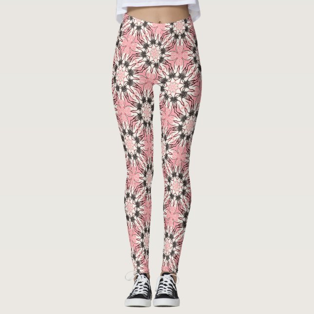 Leggings Motif floral rose (Devant)