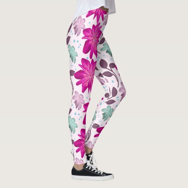 Leggings Motif floral rose (Droite)
