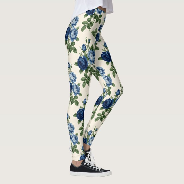 Leggings Motif floral Rose Bleue (Droite)
