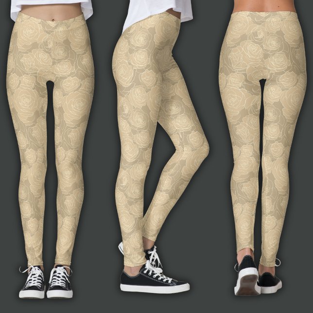 Leggings Motif floral | Rose Champagne (Créateur téléchargé)
