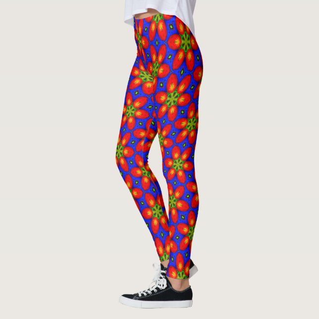 Leggings Motif Floral Rouge mou (Gauche)