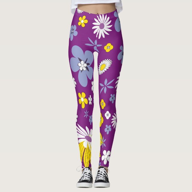 Leggings Motif floral sans couture (Devant)