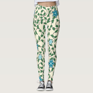 Leggings Motif floral sans couture sur fond beige