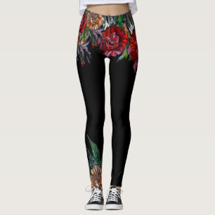 Leggings Motif floral vif de COLLECTION de MATRYOSHKA