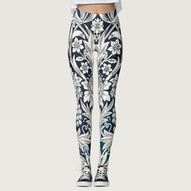Leggings Motif floral vintage, William Morris (Devant)