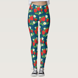 Leggings Motif fraise et fleurs