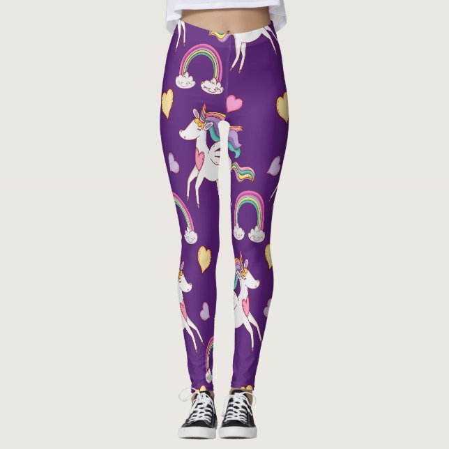 Leggings Motif Funny Unicorn Magique Cheval mignon (Devant)