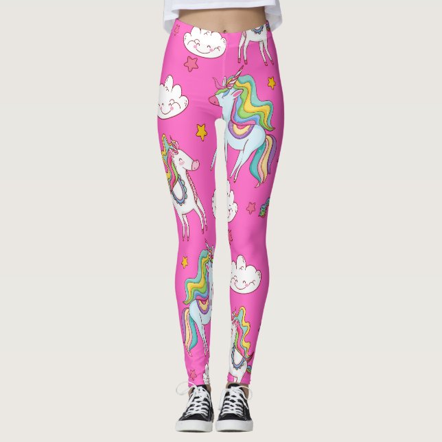 Leggings Motif Funny Unicorn mignonne (Devant)