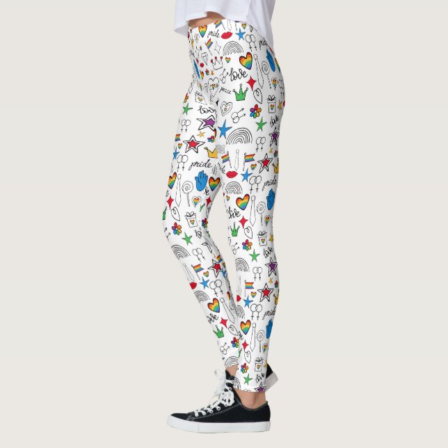 Leggings Motif Gay pride Doodle (Gauche)