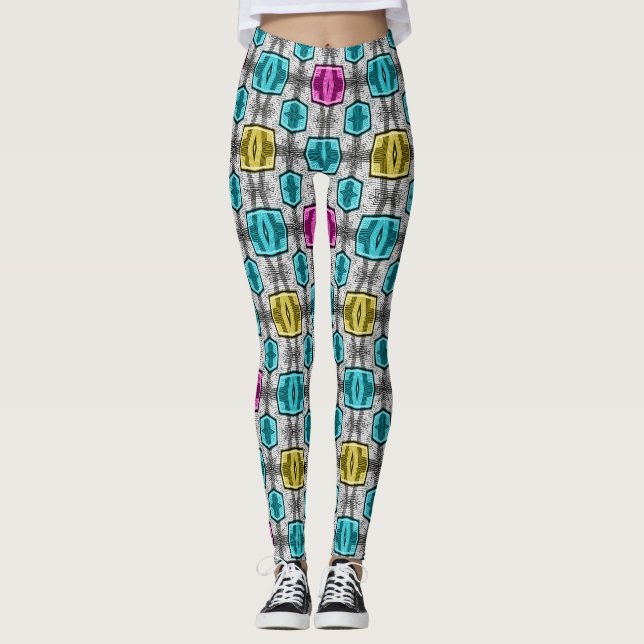 Leggings Motif géométrique 60 rétro (Devant)