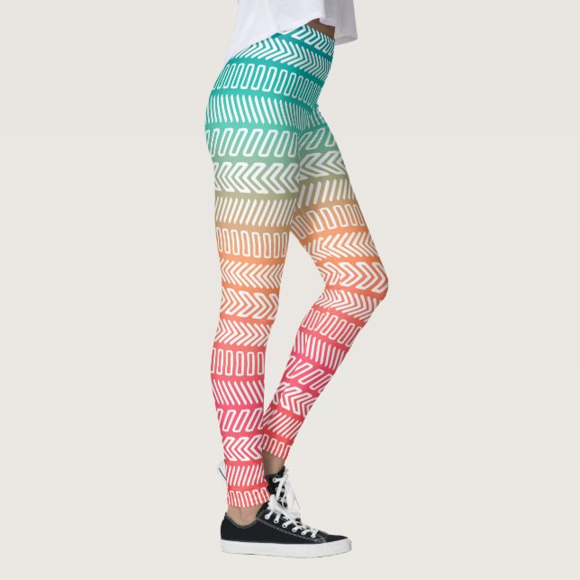 Leggings Motif géométrique arc-en-ciel (Droite)