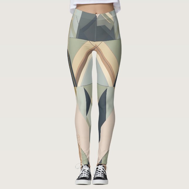 Leggings Motif géométrique Art déco de la Terre (Devant)