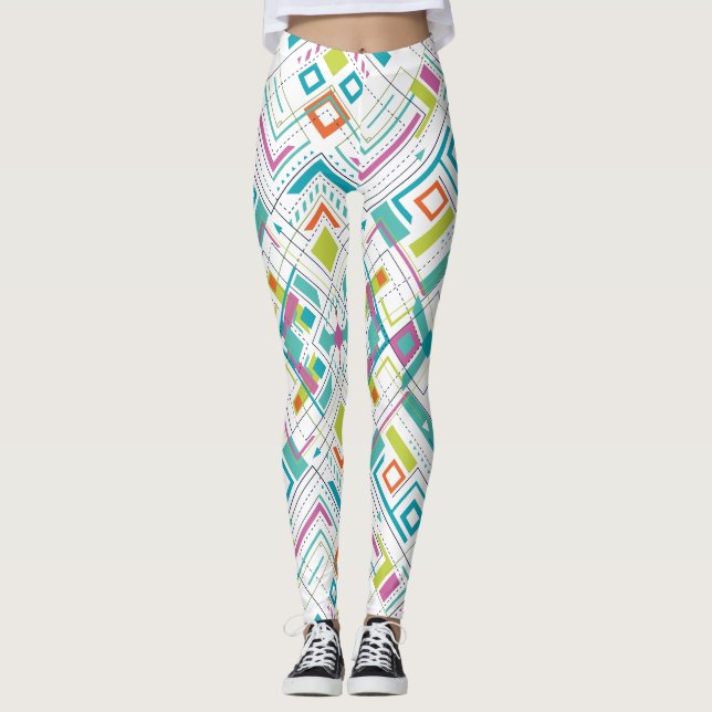 Leggings Motif géométrique Aztec (Devant)