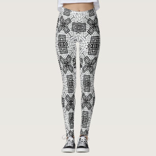 Leggings Motif géométrique blanc et noir