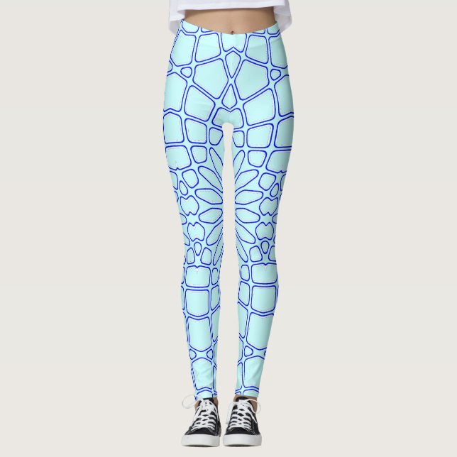 Leggings Motif géométrique bleu "Ratti_Creative_Arts"     (Devant)