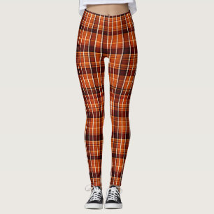 Leggings Motif géométrique Brown orange plaqué automatique