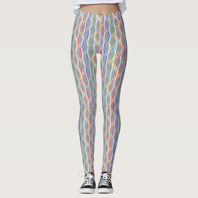 Leggings Motif géométrique coloré. (Devant)