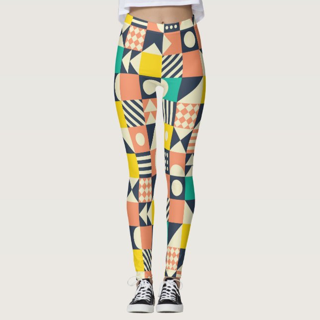 Leggings Motif géométrique coloré sans couture (Devant)